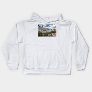 Tenby Town Houses, Pembrokeshire, Wales Kids Hoodie